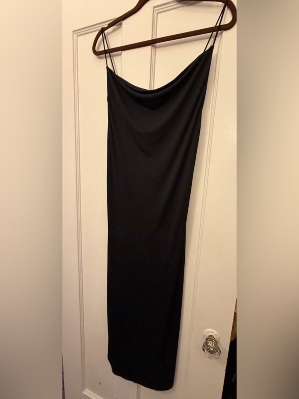 Zara Black Cowl-Neck Maxi Dress